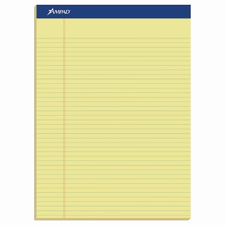 Ampad Canary Narrow Rule Pad Perforated Size, Pk12 20-222